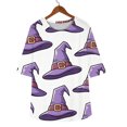 thumbnail image 5 of MVRLSH Womens Tops Blouse Casual Halloween Graphic Printed Round Neck Three Quarter Sleeve Basic Loose Fit Blouses Multicolor - L, 5 of 7