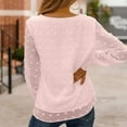 thumbnail image 4 of Blusa de gasa con manga larga y cuello redondo para mujer, para oficina, hogar y trabajo, 4 of 6
