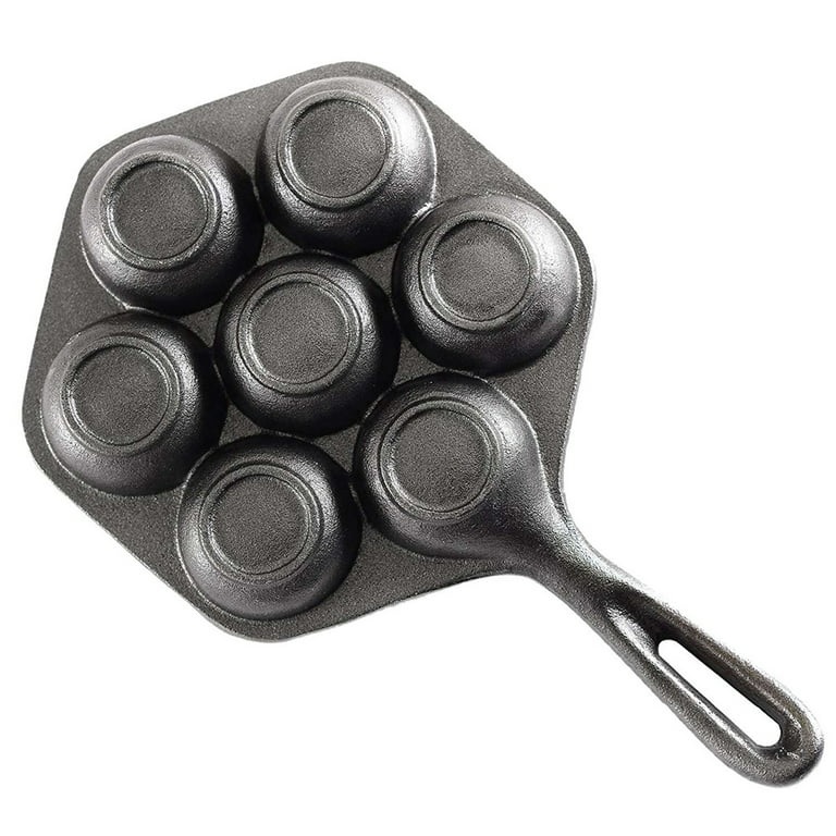 Commercial Cast Iron Stuffed Pancake Pan Black 8 Inch
