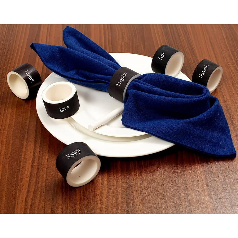 Chalkboard Plastic Napkin Rings Set of 6 Napkin Ring Holder for Harvest Thanksgiving Christmas Party Decoration Dinning Table Everyday Gatherings Napkin Rings Bulk Walmart