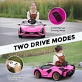 thumbnail image 4 of Tobbi Pink 12 V Lamborghini Sian Powered Ride-On with Remote Control, 4 of 9