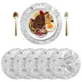 thumbnail image 5 of Ryvnso Peony Flower Bird Drawn Round Plate Mats Dining Table Placemat Set of 4 for Holiday Decoration, 5 of 7