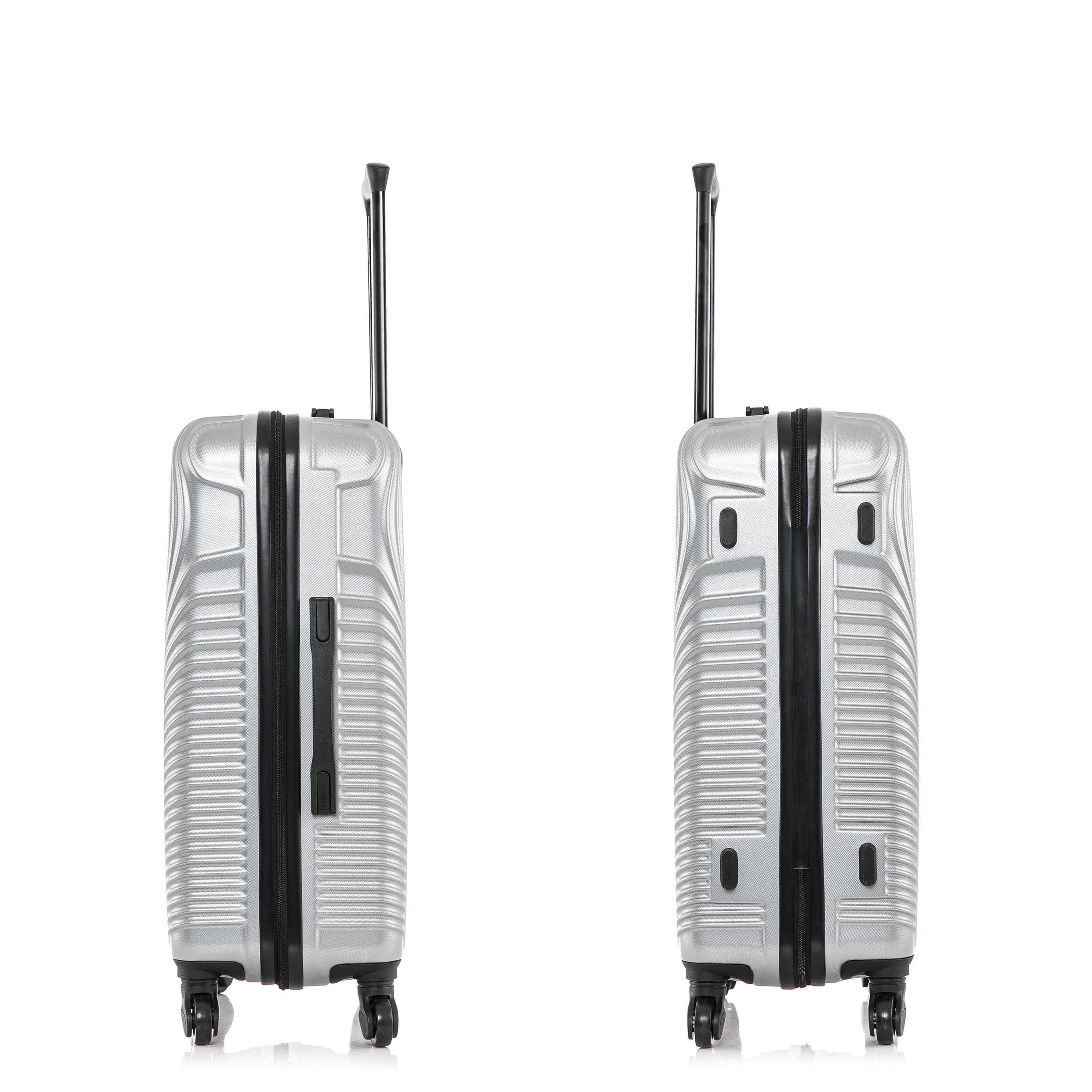 DUKAP Inception 24" Hardside Lightweight Luggage with Spinner Wheels, Handle and Trolley, Silver