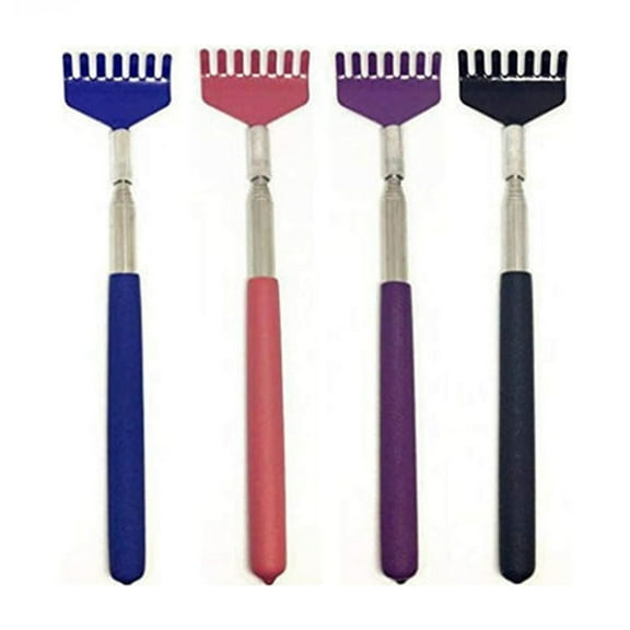 4X Large and Compact Extendable Stainless Steel Telescoping Back Scratcher with Non Slip Grip Extends 27" inch Assorted Colors for Men Women, Adult