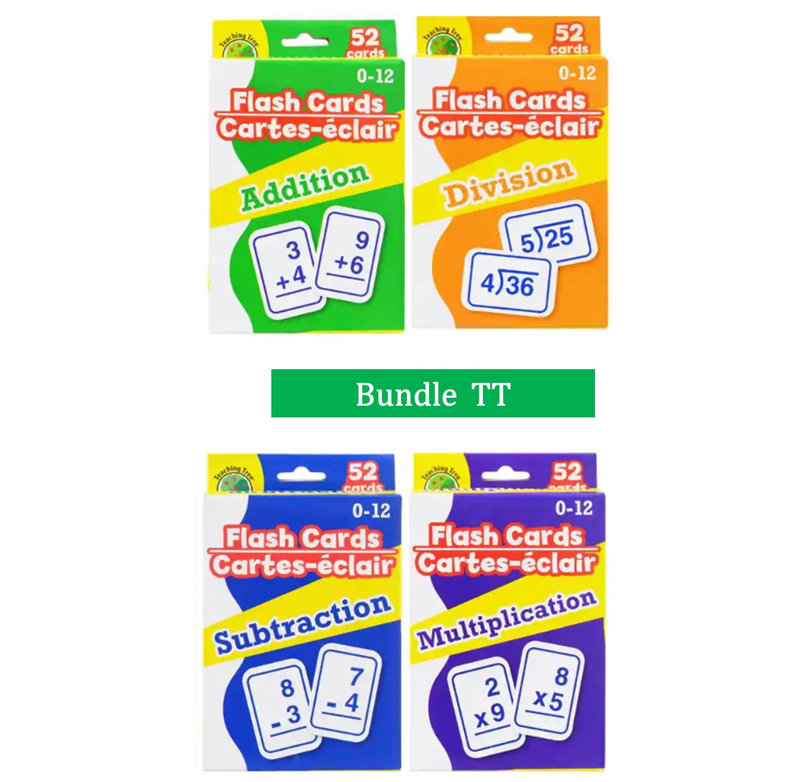 Learning Tree Math Flash Cards Bundle Multiplication Division Addition ...