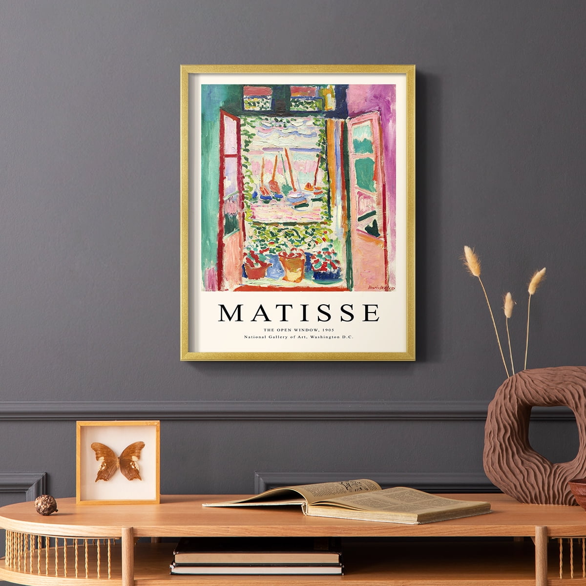 Matisse CXCVII Framed Print in Gold Solid Wood 11 x 14 Framed Print