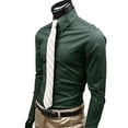 thumbnail image 4 of ZTGD Fashion Men Solid Color Long Sleeve Buttons Down Shirt Slim Formal Business Top, 4 of 8