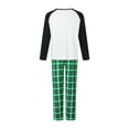 thumbnail image 4 of Family Matching Christmas Vacation Pajamas, SnowmanTree Print Long Sleeved Tops+Plaid Trousers Sleepwear Outfits, 4 of 10