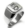 thumbnail image 1 of Stainless Steel Formidable Kong Gorilla Engraved Square Flat Top Biker Style Polished Ring, 1 of 1