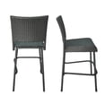 thumbnail image 6 of GZXS Weather-Resistant Wicker Barstools Set of 2, PE Rattan Patio Bar Chairs with Curved Seat and Footrest, 29" Bar Height Stools for Backyard, Balcony or Poolside, Gray, 6 of 9