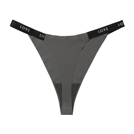 

EHTMSAK Women s G String Thong Low Rise Panties Soft Seamless T Back Briefs Gray L
