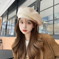 thumbnail image 4 of Knitted Berets for Women French Beret Hats for Women Trendy Painter Cap Beanies Warm Fall Winter Hat Tea Party, 4 of 7
