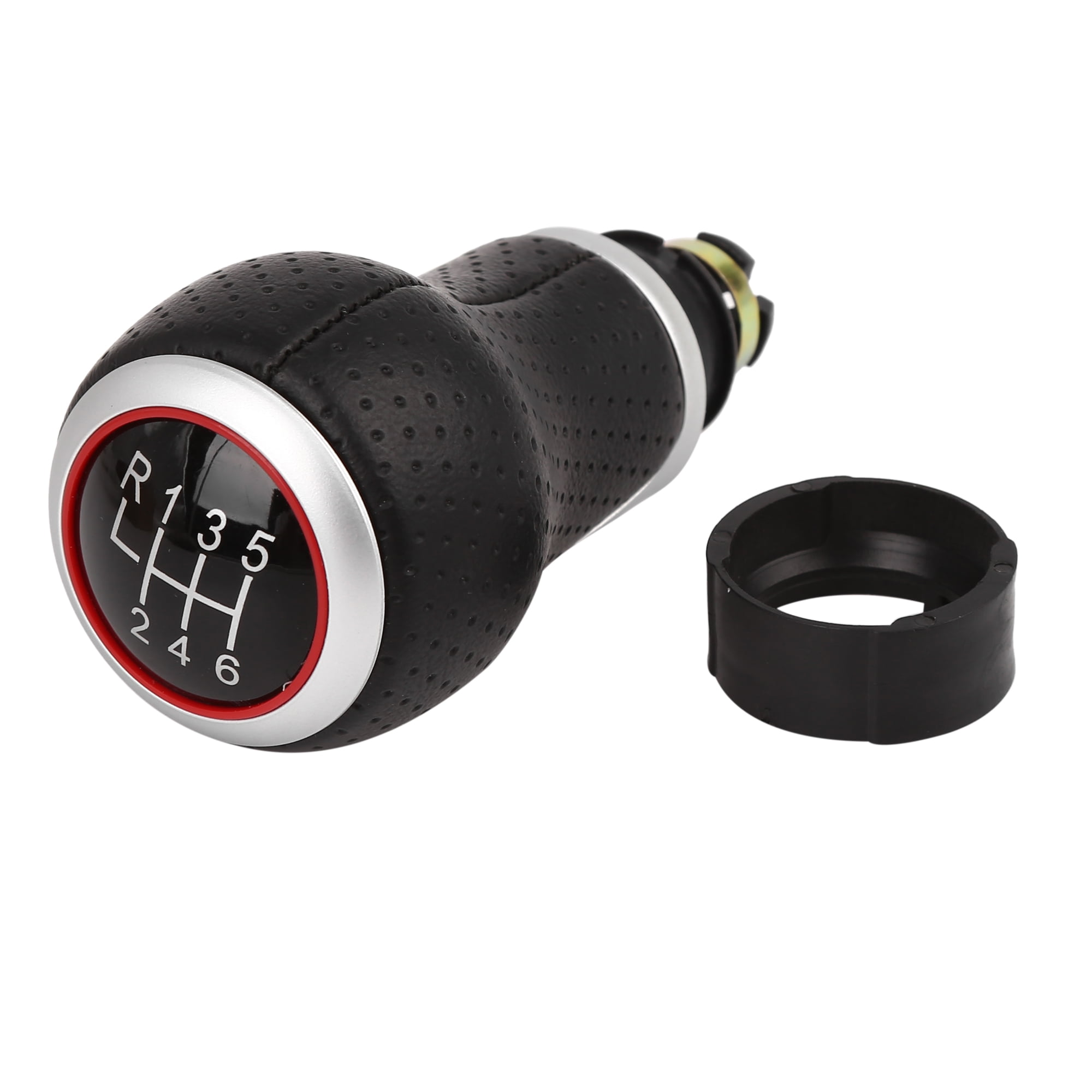 Car 6-Speed Manual Gear Shift Knob Stick Shifter Cover Leatherette Black for Audi S3 A3 A4