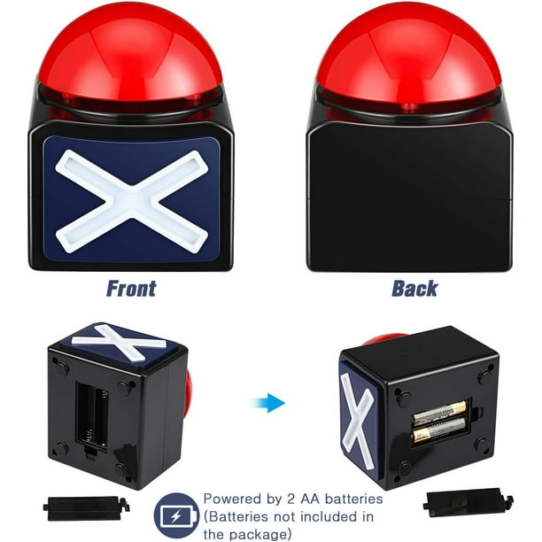 Learning Resources Botones De Respuesta Para Equipos – 8 Unidades (4 Rojos Y 4 Azules) Con 2 Sonidos, Juegos De Aula Y Casa +3 Años