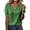 Green, variant on Women's Casual V Neck Lace Trim Blouse Short Puff Sleeve Eyelet Embroidered Loose Fit T-Shirt Fashion Summer Solid Color Basic Top for Daily Wear and Casual Outings
