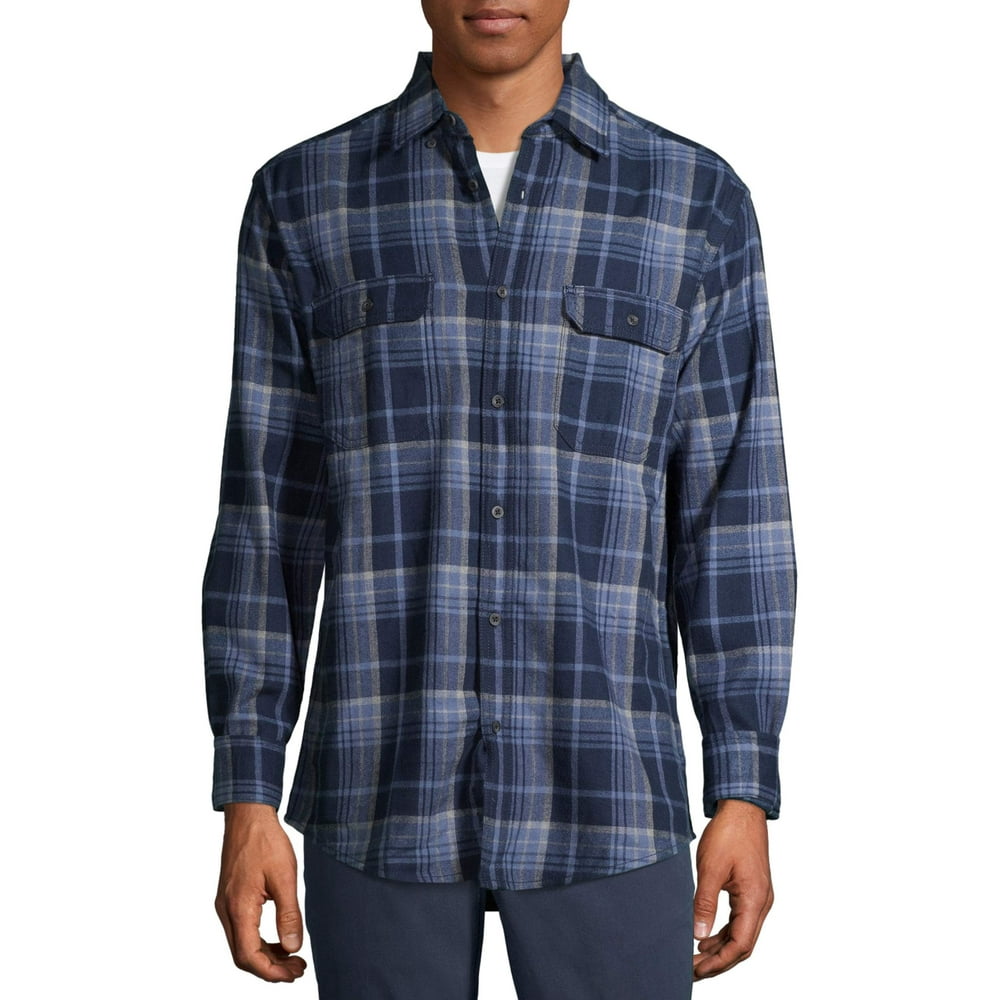 Men's and Big Men's Flannel Shirt, Up to 5XLT Walmart