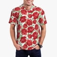 thumbnail image 1 of Balery Rose Flowers Camisa Polo de Hombre con Estampado, de Manga Corta y Tejido Medio, Camisa Tipo Golf Polo-Small, 1 of 6