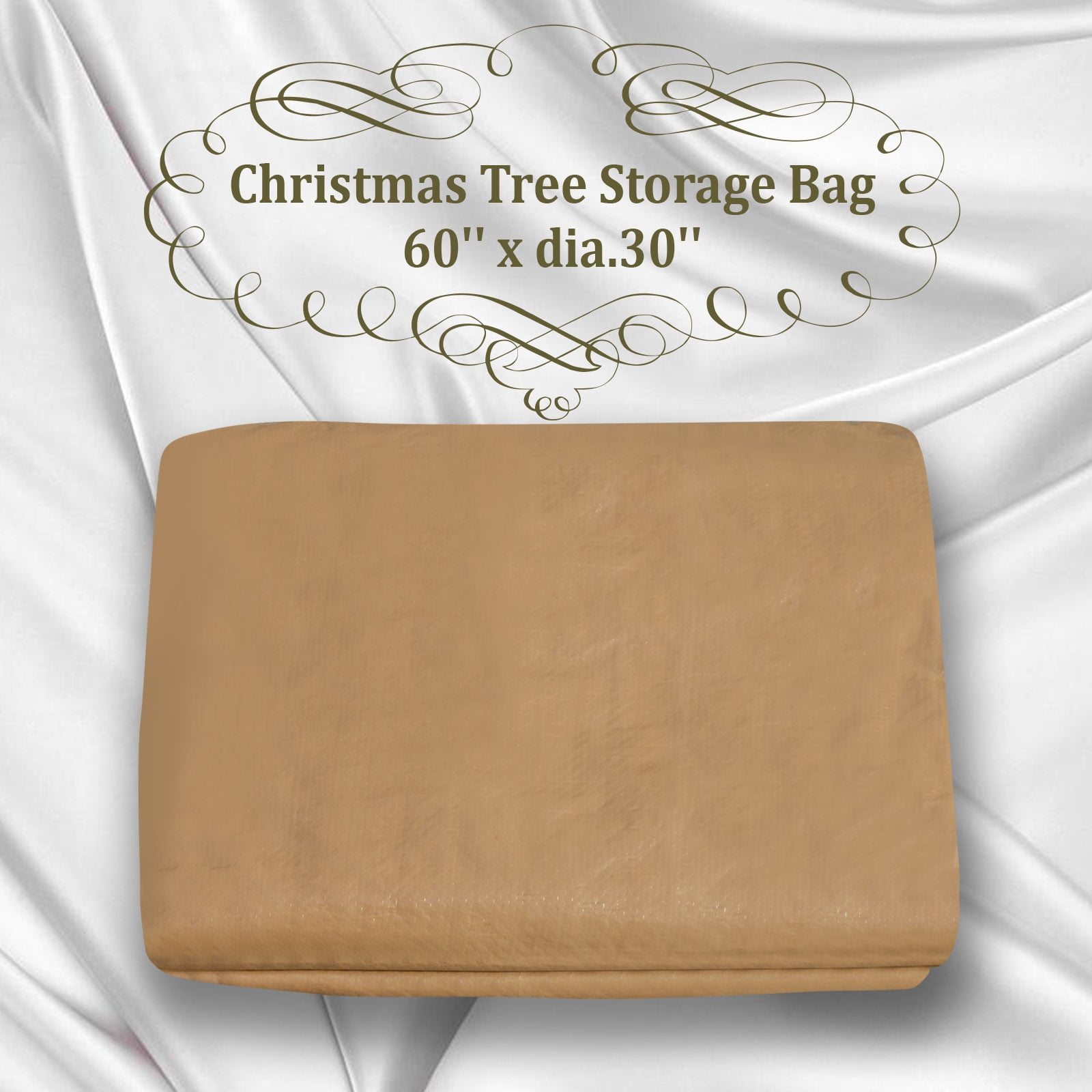 Sunny Artificial Christmas Tree Bag Clean Up Holiday For Up to 8ft/9ft Tree Storage (52''x dia. 30'' for up to 8', Tan)