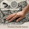 thumbnail image 6 of ODIKA 8'x10' Washable Area Rug Farmhouse Distressed Grey Vintage Scroll Border Stripe Greyrugs Flowing for Dining Room, Large Office, Lounge, Non-Slip Chair-Friendly Mat, 6 of 7