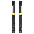 thumbnail image 1 of Uxcell 2pcs SL6 Slotted Impact Screwdriver Bits 1/4" Hex Shank 3" Long Magnetic Bit, 1 of 7