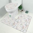 thumbnail image 2 of Pioneer Flower Floral Print Pattern Bathroom Rugs Sets 3 Piece,Toilet Cover Set,Absorbent Non Slip Bathroom Mats Sets with U-Shaped Contour Rug Toilet Rug Set, 2 of 5