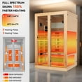 thumbnail image 6 of Erinnyees 2 Person Infrared Sauna, Indoor Dry Sauna, Full Spectrum Home Sauna, 15 Minutes Pre-Warm up, with 7 Color Light Belt, 110V, 6 of 9