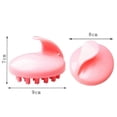 thumbnail image 3 of Cepillo masajeador de cuero cabelludo de silicona rosa para una estimulación suave y una eliminación profunda de la caspa en la ducha., 3 of 5