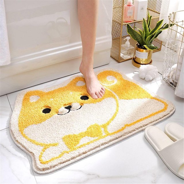 Ruch Rug Thickened Flocking Bathroom Carpet High-density Woven Pile Thick and Soft Held in the Sole of the Foot Massive Water Absorption Non-slip Comfortable Foot Feel