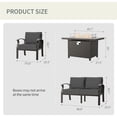 thumbnail image 4 of Kullavik  Aluminum Outdoor Patio Furniture with Curved Armrests & Firepit Table 8 seats w/FirePit - Black, 4 of 5