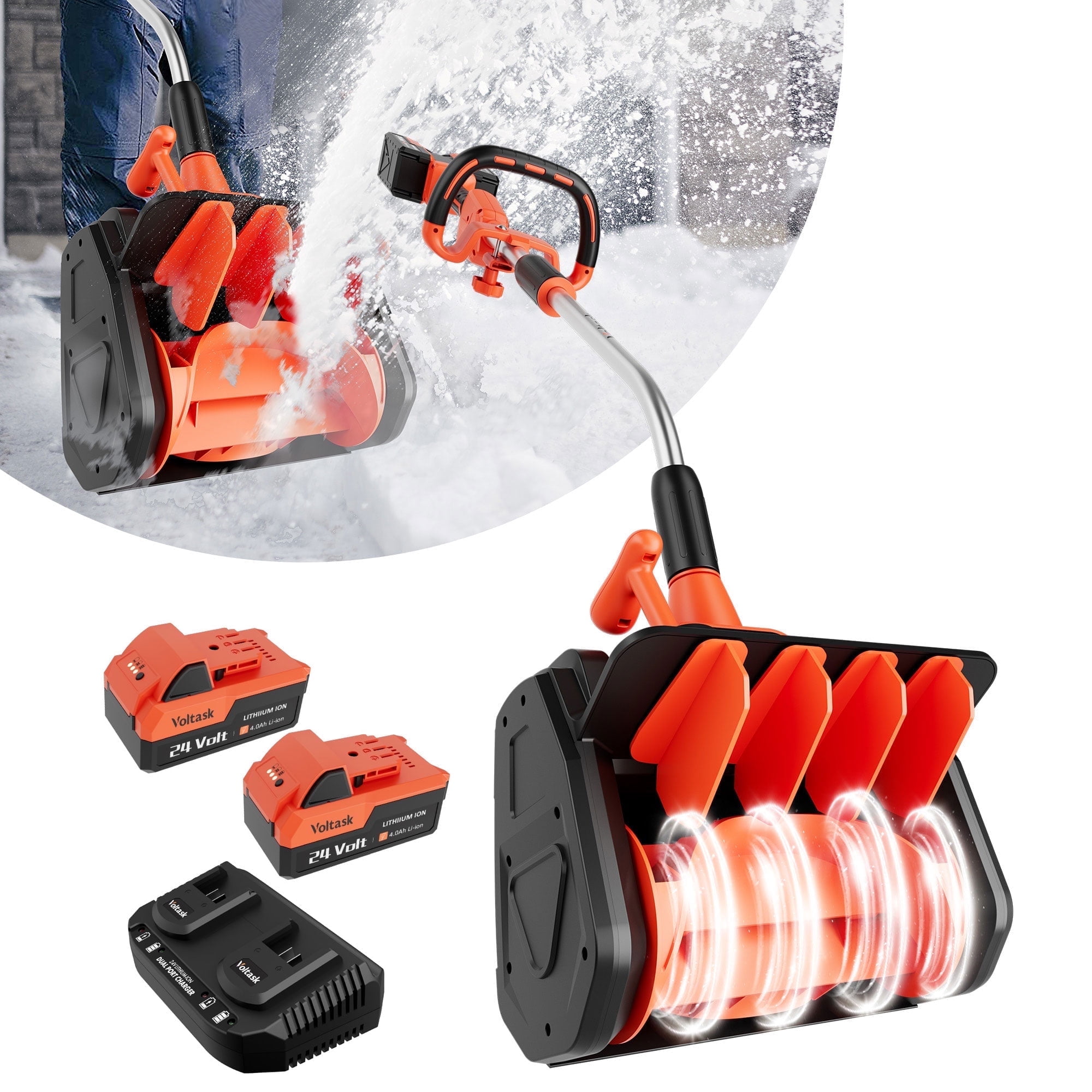SENIX 40V 13-inch Cordless Snow Shovels & electric shovel with 2