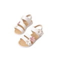 thumbnail image 2 of LUXUR Girls Sandals Strappy Summer Shoe Open Toe Dress Sandal Simple Princess Shoes Kids White 7C, 2 of 6