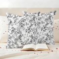 thumbnail image 3 of Gray Spring Floral Outdoor Waterproof Pillow Covers, Watercolor Blooming Botanical Summer Decorative Square Throw Pillowcase Sofa Cushion Sham for Patio/Couch/Chair, 16"x16" 2 Pack, 3 of 8