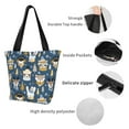 thumbnail image 5 of Uemuo Winter Animal Friends Print Tote Bags for Women,Large Capacity Corduroy Bag,Reusable Grocery Shoulder Bag,Beach Tote with Zipper Closure, Daily Essentials, 5 of 7