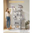 thumbnail image 3 of Cat Tree, 69.3‑Inch Tall Multi‑Level Cat Tower for Indoor Cats with 7 Sisal Scratching Posts, 3 Platforms and 2 Cat Caves, Suitable for Indoor Cats, Light Gray, 3 of 8
