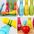 thumbnail image 5 of Kit de juegos de bolos para niños, juguetes de bolos de madera para interiores y exteriores, 5 of 5
