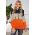 thumbnail image 2 of Melyum Color Block Casual Hoodies for Women Long Sleeve Drawstring Pullover Sweatshirts with Pocket Tunic Tops, 2 of 5