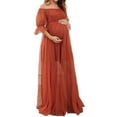 thumbnail image 2 of Accessoires de Photographie de Maternité Robe en Dentelle Florale Robe de Maternité Exquise pour Photos de Baby Shower Orange et Rouge m, 2 of 9
