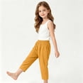 thumbnail image 5 of LJEFF Kids Elastic Waist Wide Leg Pants, Casual Soft Loose Solid Color Boys and Girls Trousers Yellow Size 6 Years, 5 of 7
