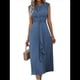 thumbnail image 2 of Vestido Midi Informal Sin Mangas de Verano para Mujer, Ajustado, con Lazo en la Cintura, , 2025 Azul Neblina S, 2 of 9