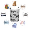 thumbnail image 6 of Balery Gray Tractor Round Laundry Basket with Handles Waterproof Freestanding Laundry Hamper for Clothes Toys in the Dorm and Family-Medium, 6 of 8