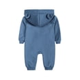 thumbnail image 4 of ZyeKqe Newborn Rompers Full Zipper Hooded Long Sleeve Cotton Casual Comfy Fall Winter Warm Loungewear Jumpsuits for Toddlers(3-6 Months,Blue), 4 of 9
