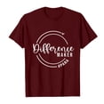 thumbnail image 4 of Tittly T Shirts for Women Spring Tops for Women Women's Difference Maker Para Printed T Shirt Cotton Round Neck Casual Short Sleeves Graphic Tees Tshirts Shirts Wine S, 4 of 4
