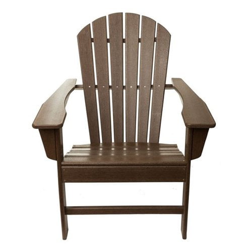 TIAB Poly Recycled Plastic Folding Adirondack Chair Brown by String Light Company