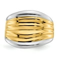 thumbnail image 5 of 14K Two-Tone Gold Ring Band Fashion & Rhodium Fancy Dome, Size 7, 5 of 5