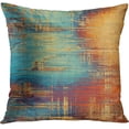 thumbnail image 2 of Vintage Abstract Pillow Covers Set of 4 16x16 Inches Blue and Orange Messy Rust Painting Decorative Pillow Cases for Standard Square Home Decor Bring Retro Vibes Indoors, 2 of 6