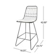 thumbnail image 6 of GDF Studio Lilith Indoor 26.25" Iron Counter Stools, Set of 2, Gray, Ivory, 6 of 8