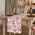 thumbnail image 2 of Red Boho Flower Short Table Runner 48 Inches Long,Vintage Paisley Farmhouse Pattern Cotton Linen Table Runners Dresser Scarves,Tabletop Scarf Furniture Cover for Home Dinner Party Decor 13"x48", 2 of 8