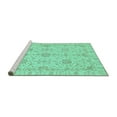 thumbnail image 2 of Ahgly Company Machine Washable Indoor Rectangle Oriental Turquoise Blue Traditional Area Rugs, 2' x 5', 2 of 4