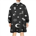 thumbnail image 2 of Wearable Oversized Blanket,Black Halloween Occult Patterns Wearable Blanket Hoodie for Adults,Cozy Hooded Blankets with Super Pockets,Super Warm Fuzzy Pullover for Women & Men, 2 of 6