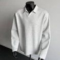 thumbnail image 2 of LIaqionyy Mens Casual Cotton Long Sleeve Loose Collared Pullover Shirts Comfortable Fashion Golf Sweatshirt, 2 of 7